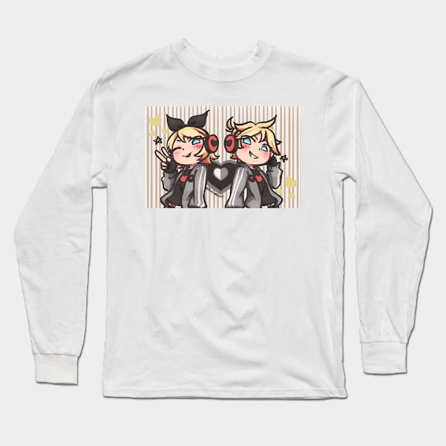 Rin and Len Long Sleeve T-Shirt by PandaAColor